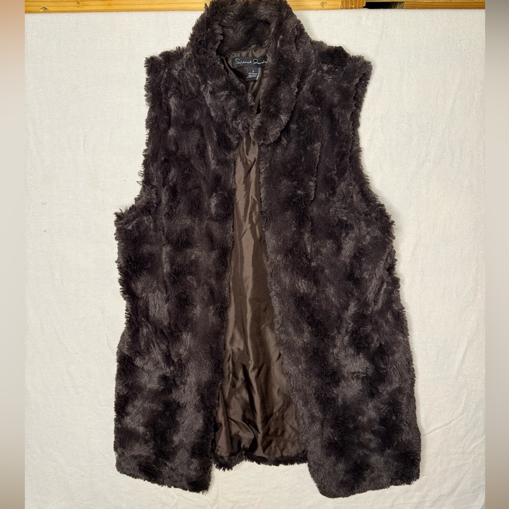 French Laundry Dark Brown Faux Fur Jacket